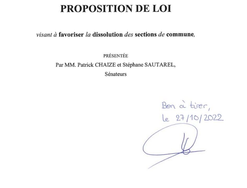 Favoriser la dissolution des sections de commune