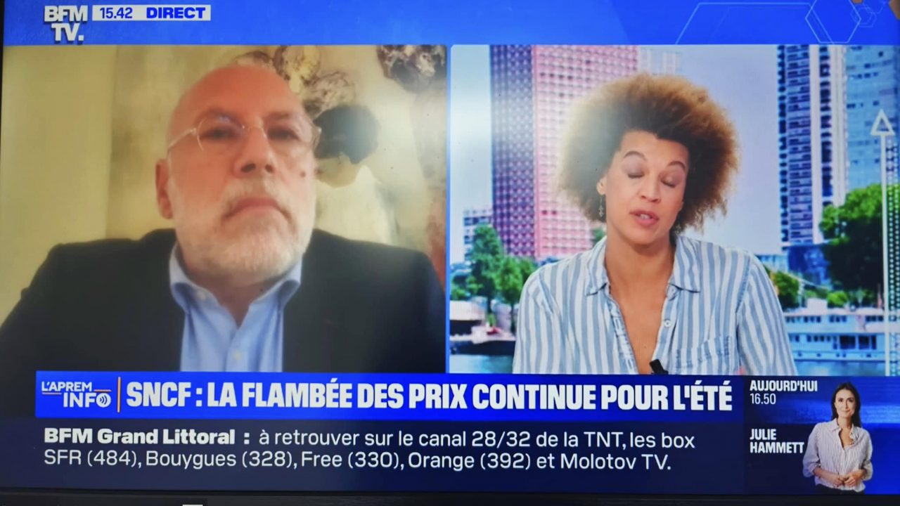 BFM TV : Réaction aux hausses de prix instaurées par la SNCF pour cet été