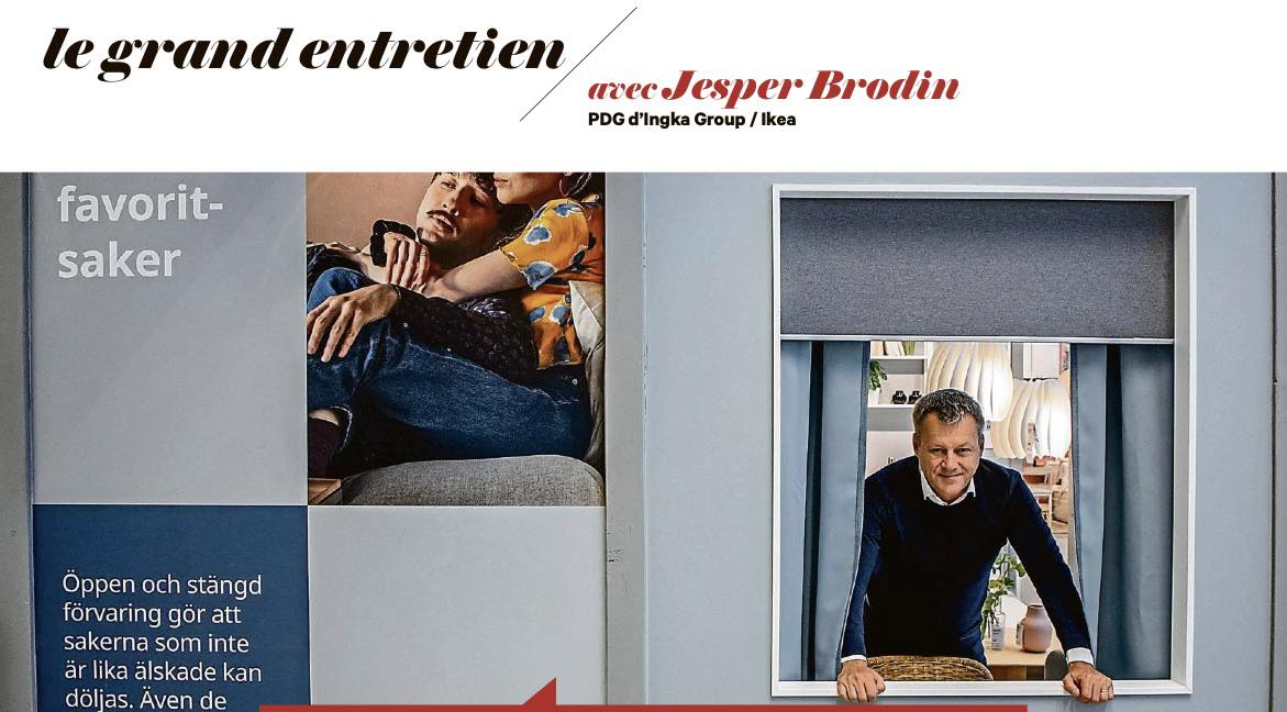 Interview de Jesper Brodin, PDG d’Ikea depuis 2017, dans « Les Échos » du jour
