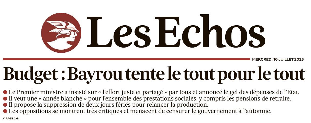 « L’Heure de vérité » Pour dire « Stop à la dette ! » Présentation du plan de François Bayrou : mes réactions
