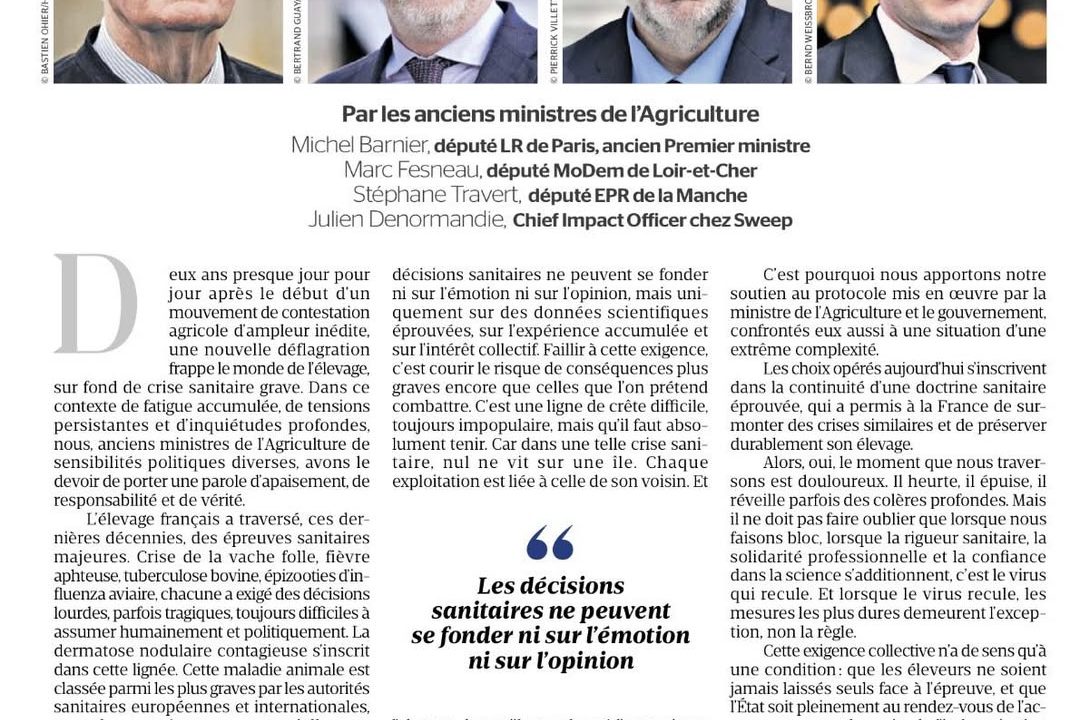 Crise agricole : partage de la tribune de 4 anciens ministres de l’agriculture