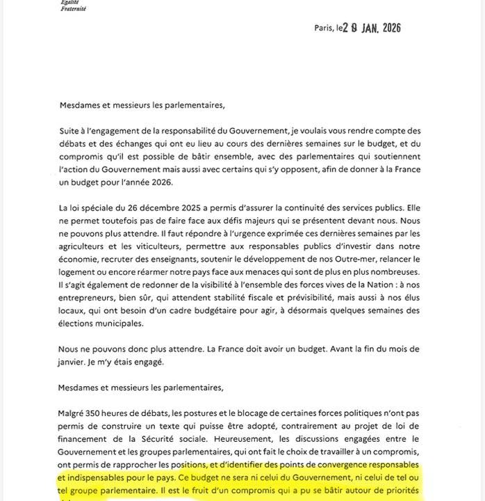Le Premier ministre confirme par écrit la copie du Sénat en faveur des collectivités territoriales dans le budget