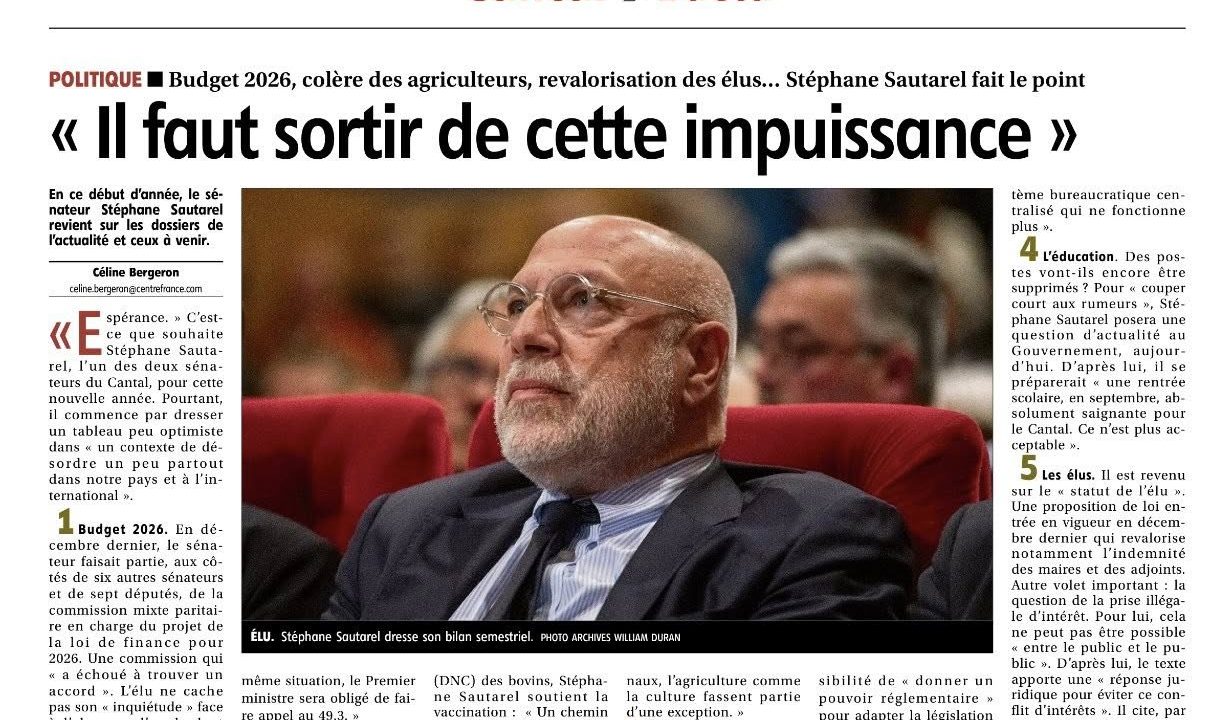 Sénat – Actualité de début d’année – QAG